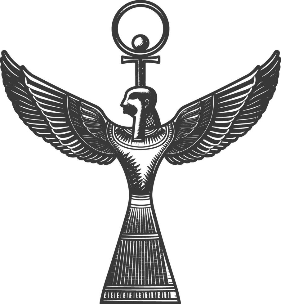 single oude Egypte hiëroglief een symbool beeld gebruik makend van oud gravure stijl vector