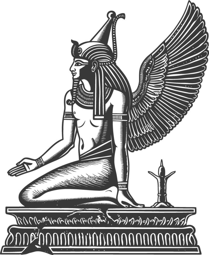 single oude Egypte hiëroglief een symbool beeld gebruik makend van oud gravure stijl vector