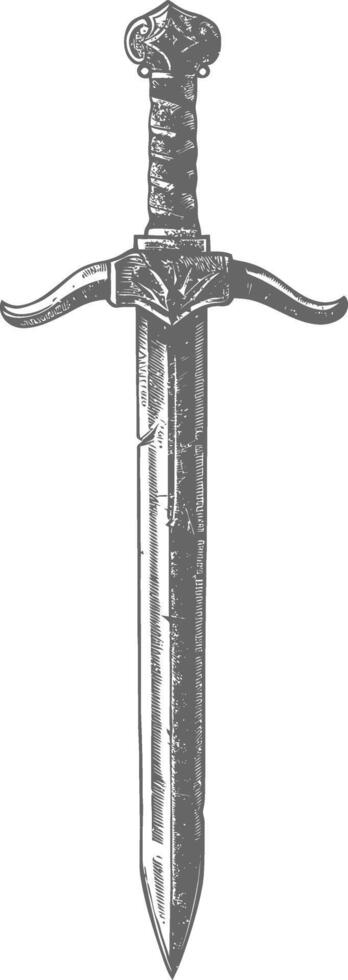 verouderd roestig zwaard beeld gebruik makend van oud gravure stijl vector