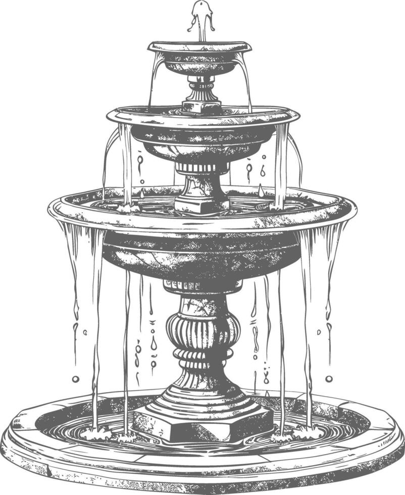 water fontein of water goed beeld gebruik makend van oud gravure stijl vector