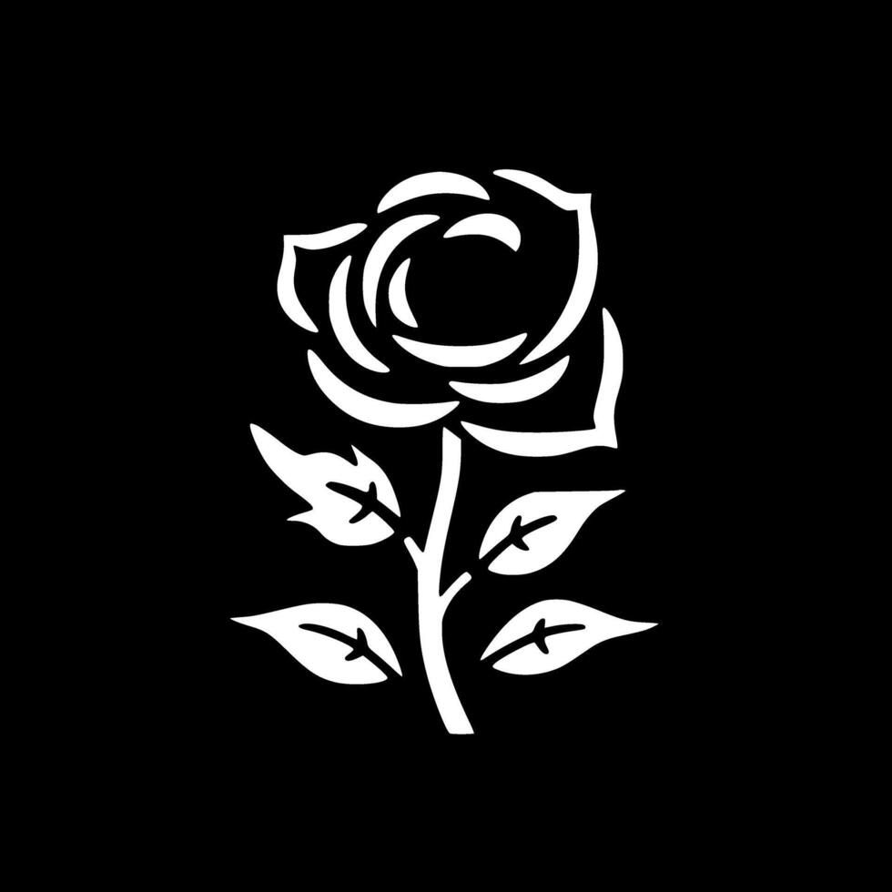 bloem - zwart en wit geïsoleerd icoon - illustratie vector