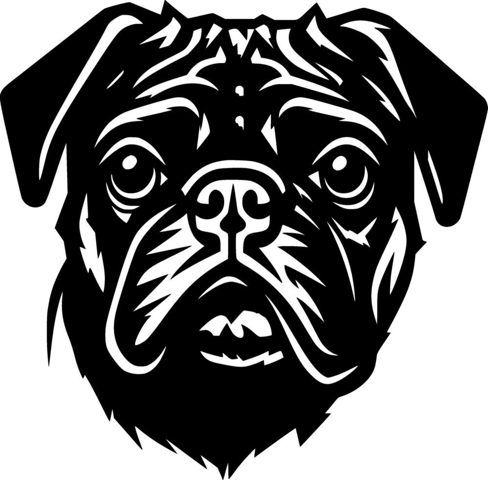 mopshond - minimalistische en vlak logo - illustratie vector