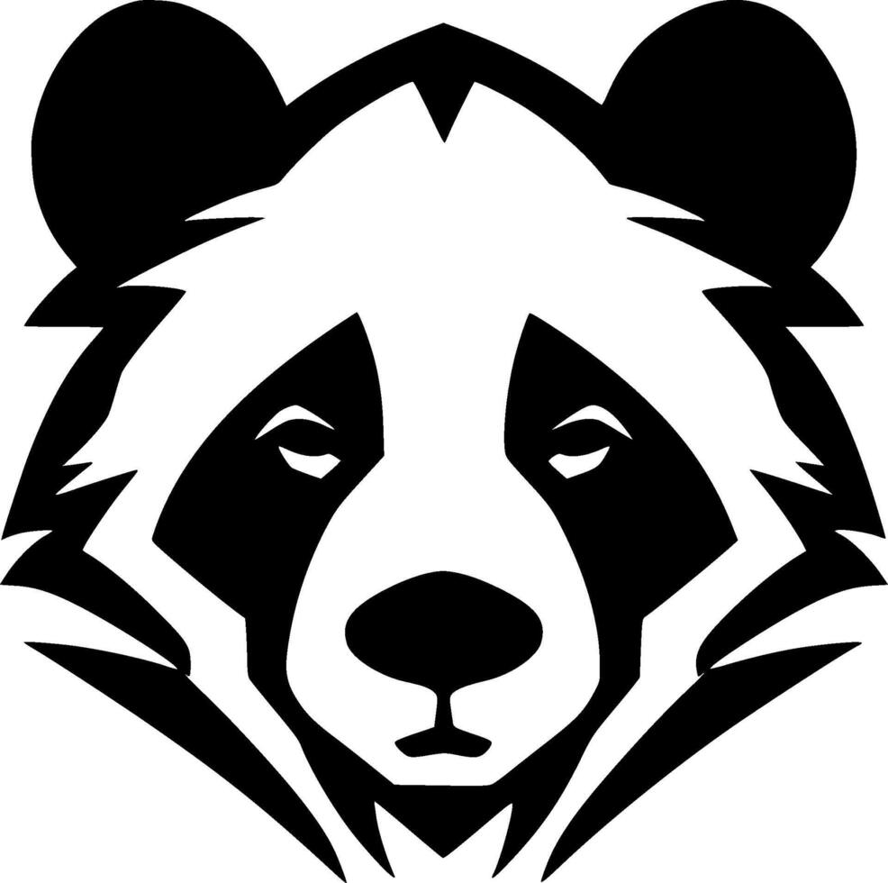 panda - zwart en wit geïsoleerd icoon - illustratie vector