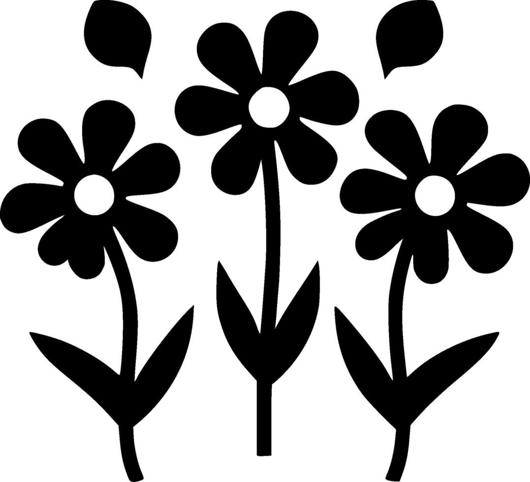 bloemen, minimalistische en gemakkelijk silhouet - illustratie vector