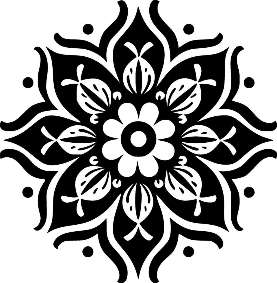 mandala, zwart en wit illustratie vector