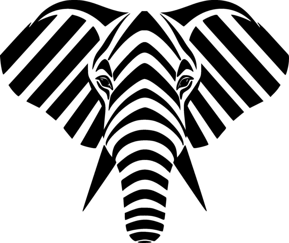 olifant - zwart en wit geïsoleerd icoon - illustratie vector