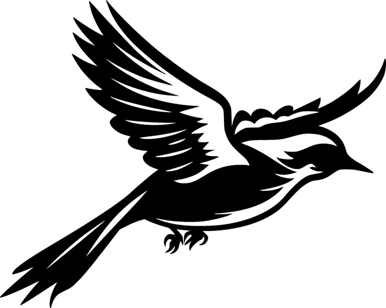 vogel - zwart en wit geïsoleerd icoon - illustratie vector