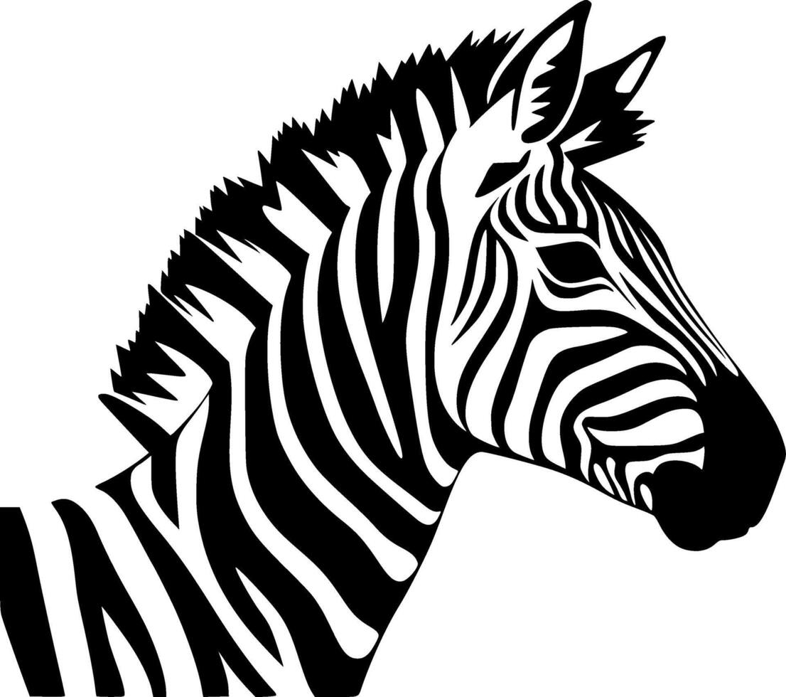 zebra - minimalistische en vlak logo - illustratie vector