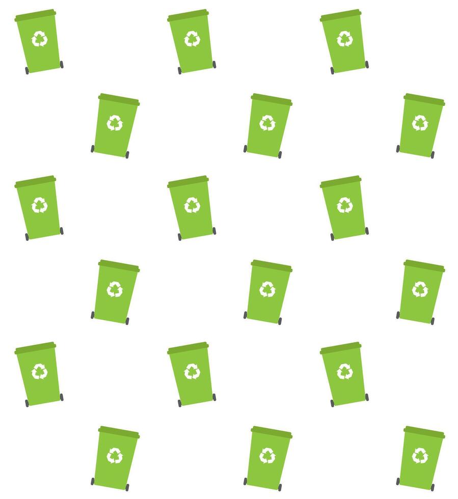 naadloos patroon van groen recycle bak vector