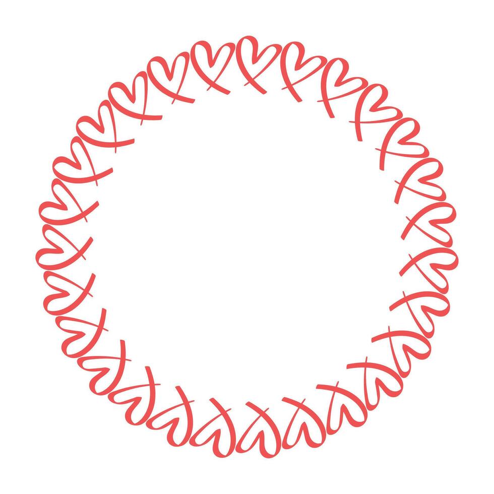 hand- getrokken harten grens en kader vector