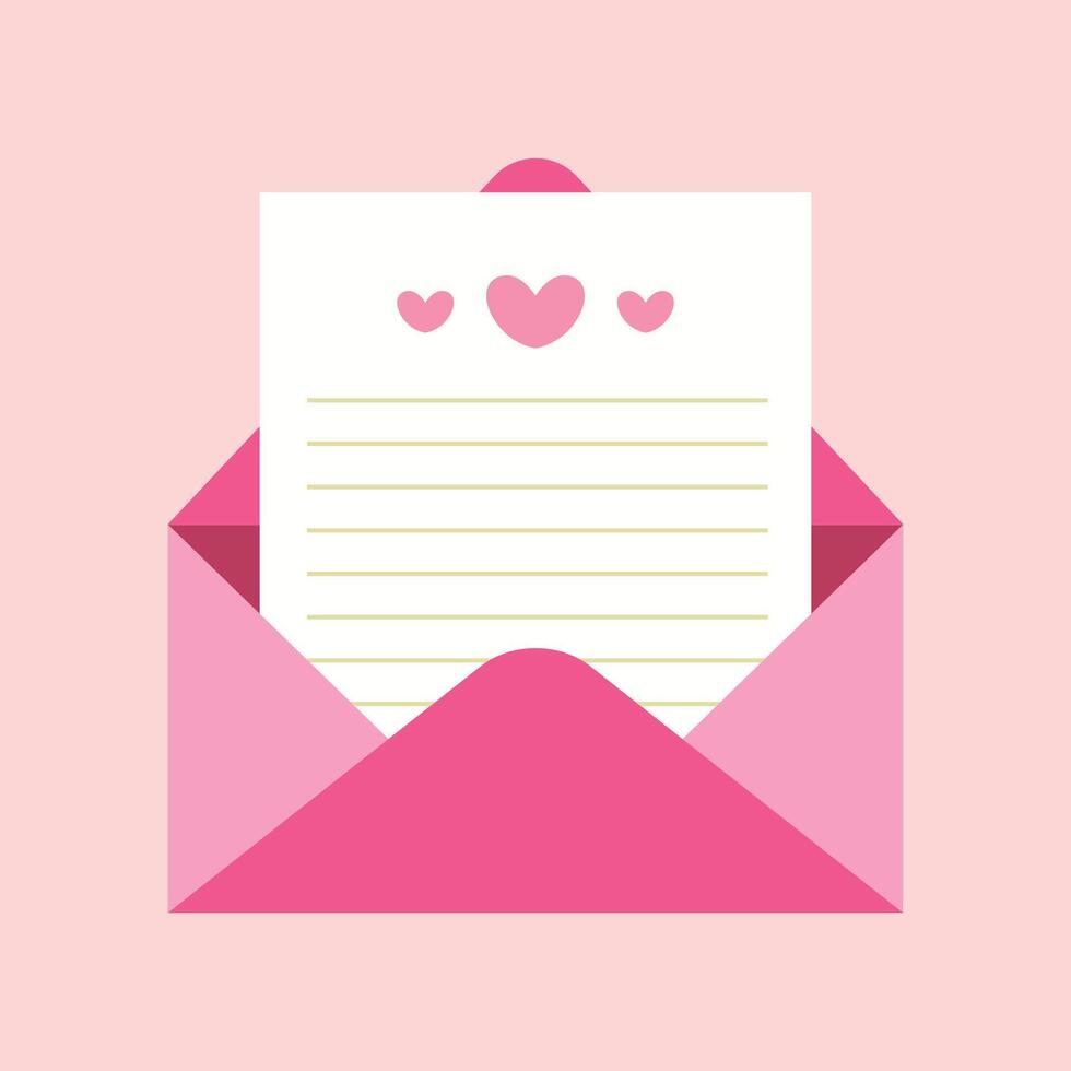 Open envelop met harten Aan wit achtergrond vector