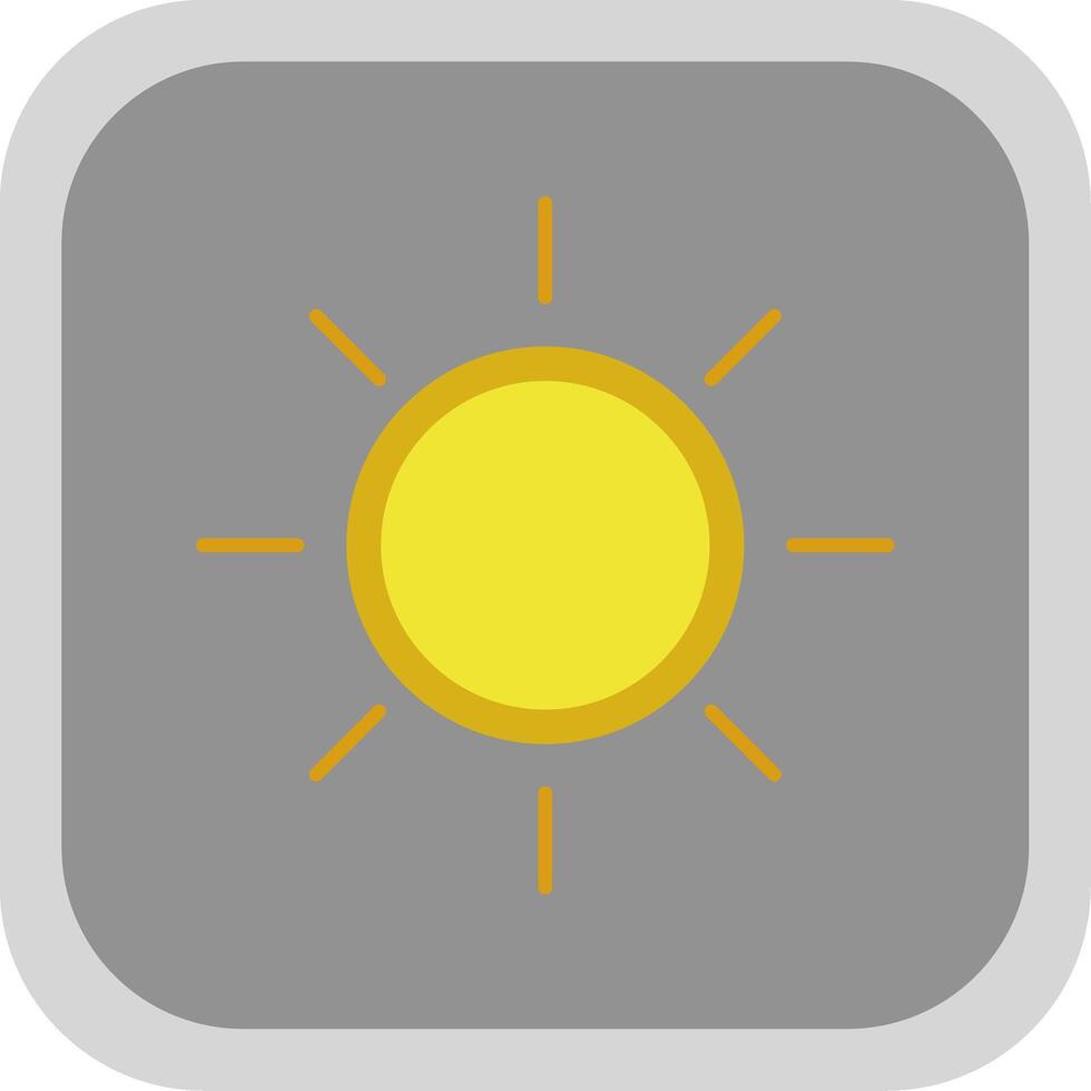 zonnig vlak ronde hoek icoon vector