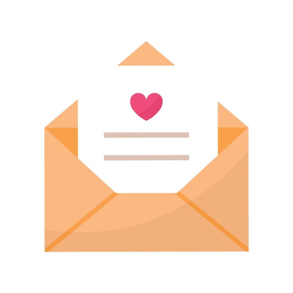 Open envelop met harten illustratie Aan wit achtergrond vector