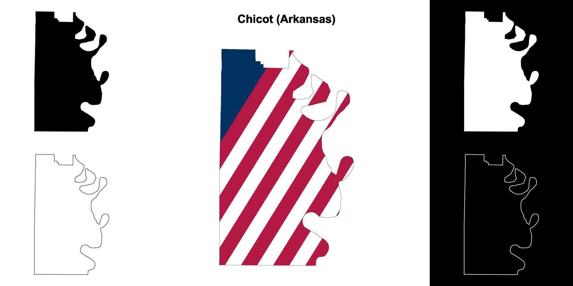 chicot district, Arkansas schets kaart reeks vector