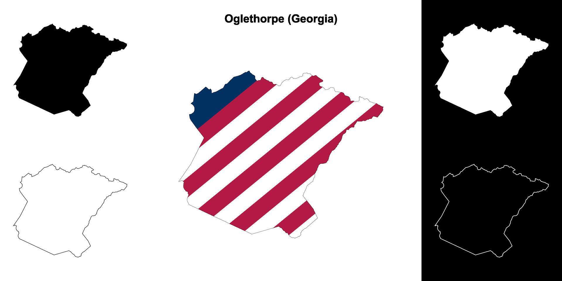 oglethorpe district, Georgië schets kaart reeks vector