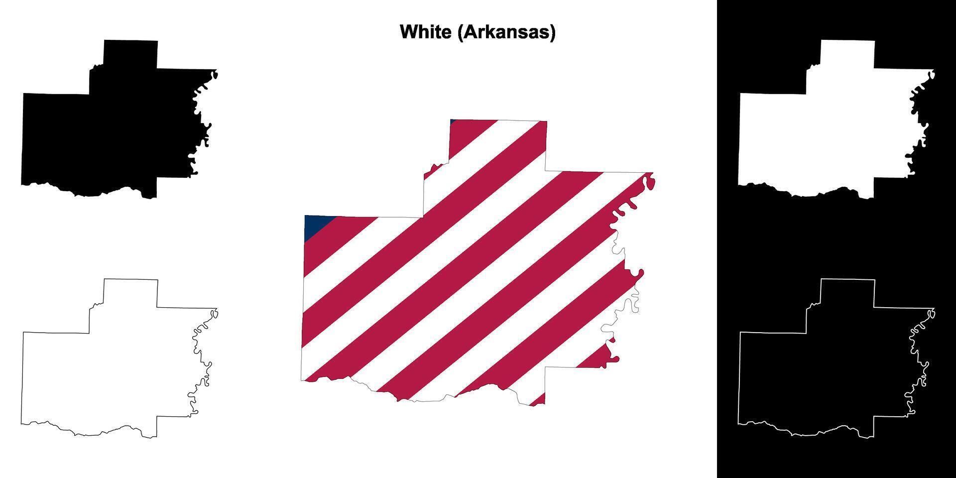 wit district, Arkansas schets kaart reeks vector