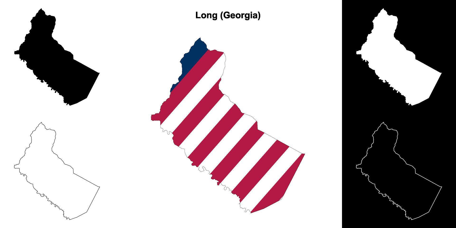 lang district, Georgië schets kaart reeks vector