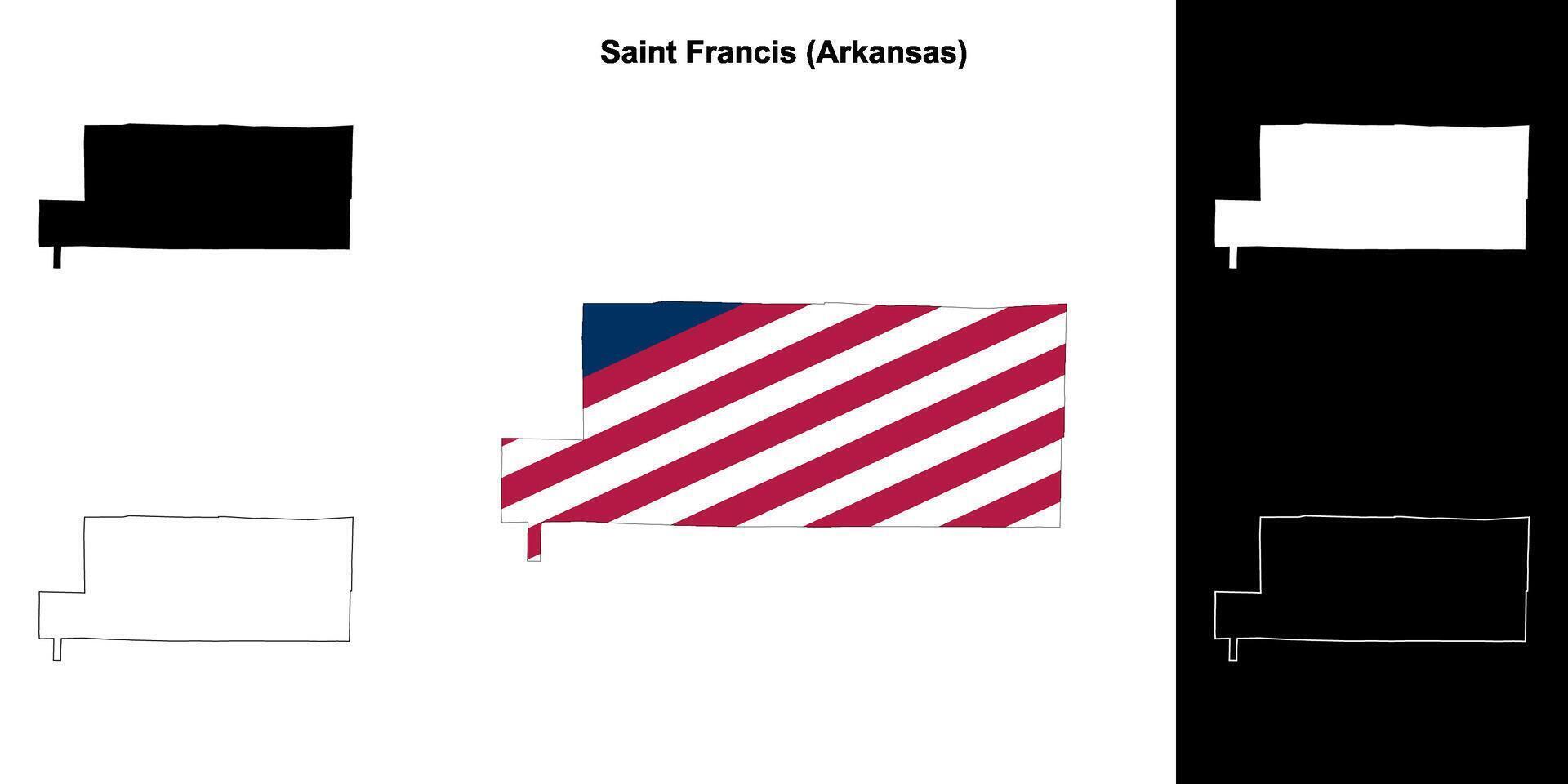 heilige francis district, Arkansas schets kaart reeks vector