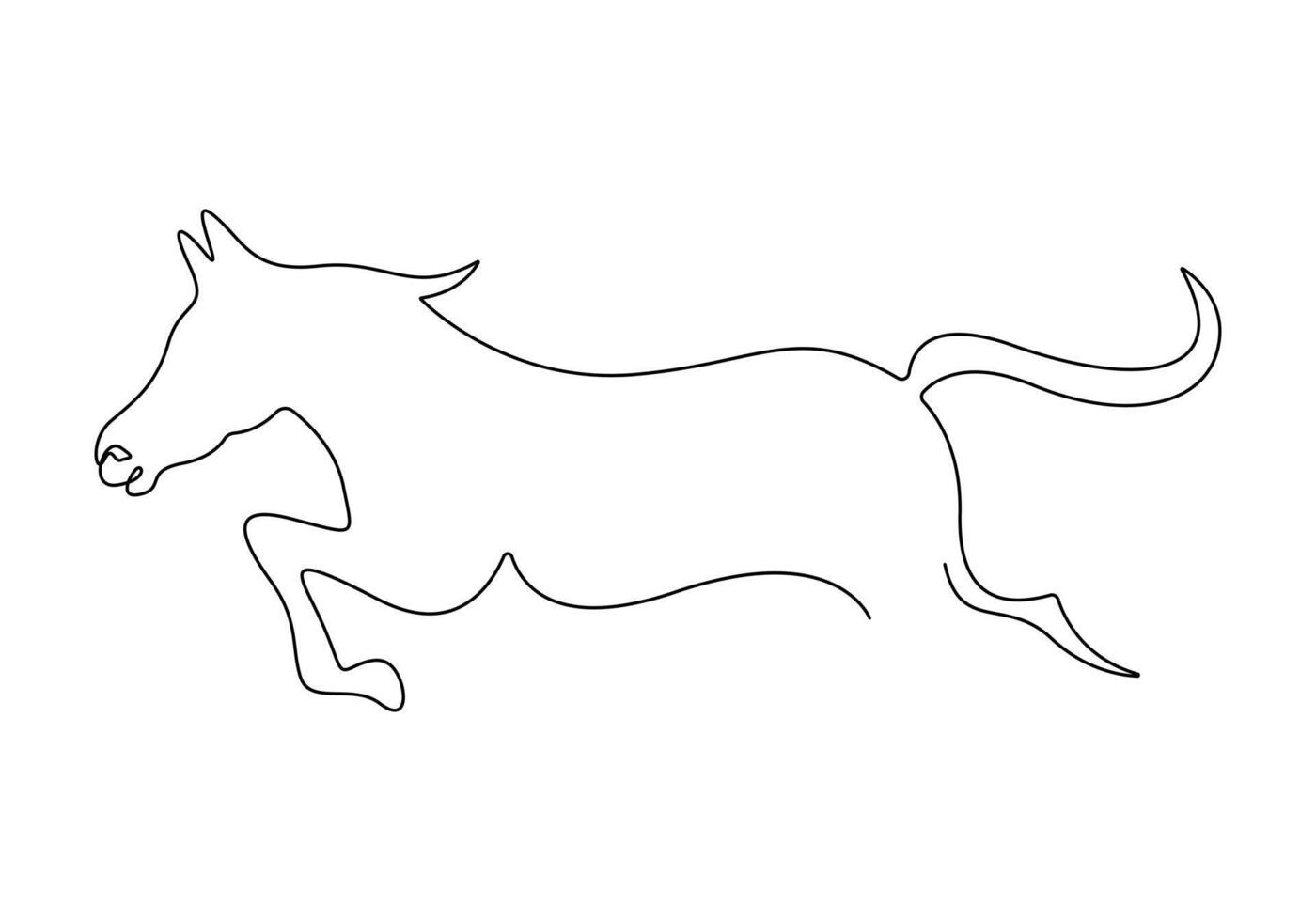 paard doorlopend een lijn tekening van premie illustratie vector