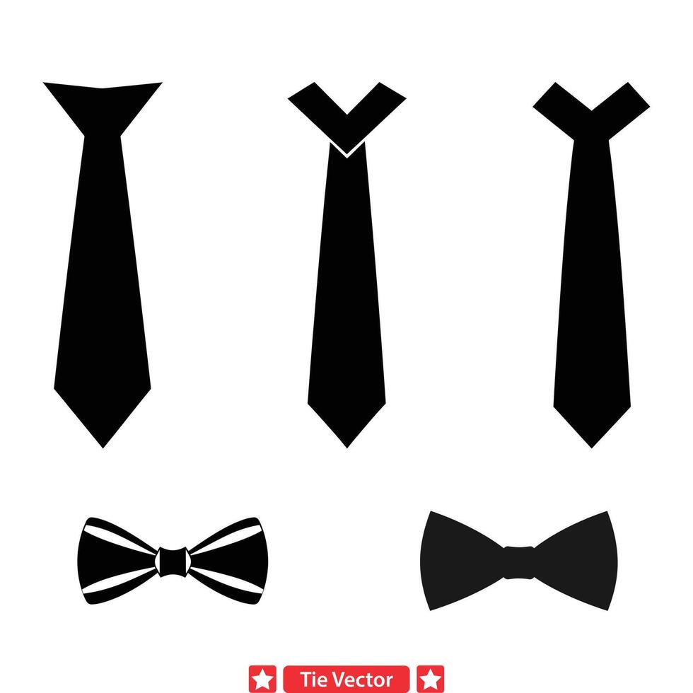modieus stropdas silhouetten moet hebben accessoires voor ontwerpers vector