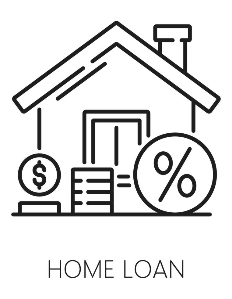 huis lening, echt landgoed schets icoon of symbool vector