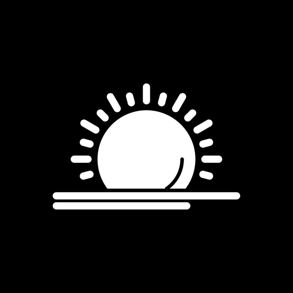 zon glyph omgekeerd icoon vector