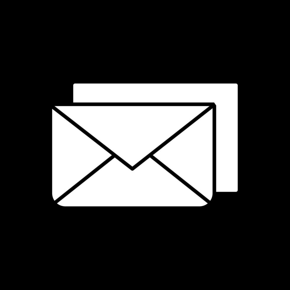 e-mail glyph omgekeerd pictogram vector