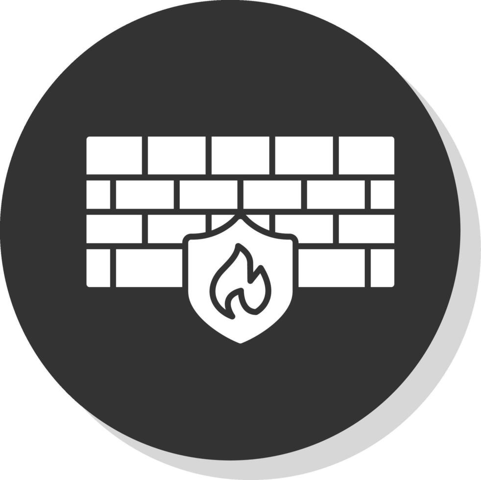 brandmuur glyph grijs cirkel icoon vector