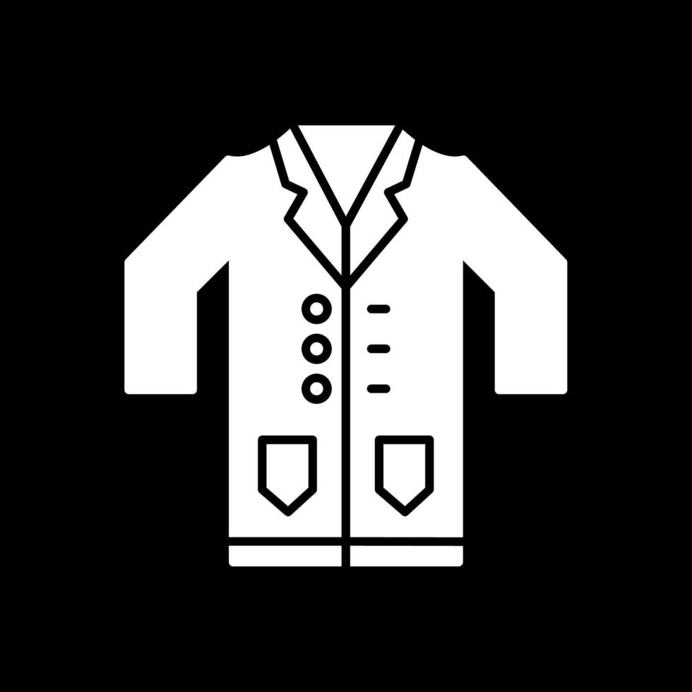 laboratorium jas glyph omgekeerd icoon vector