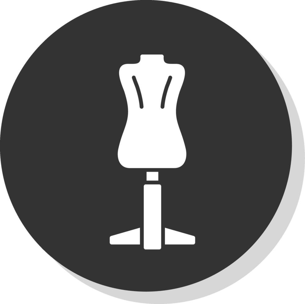 mannequin glyph grijs cirkel icoon vector