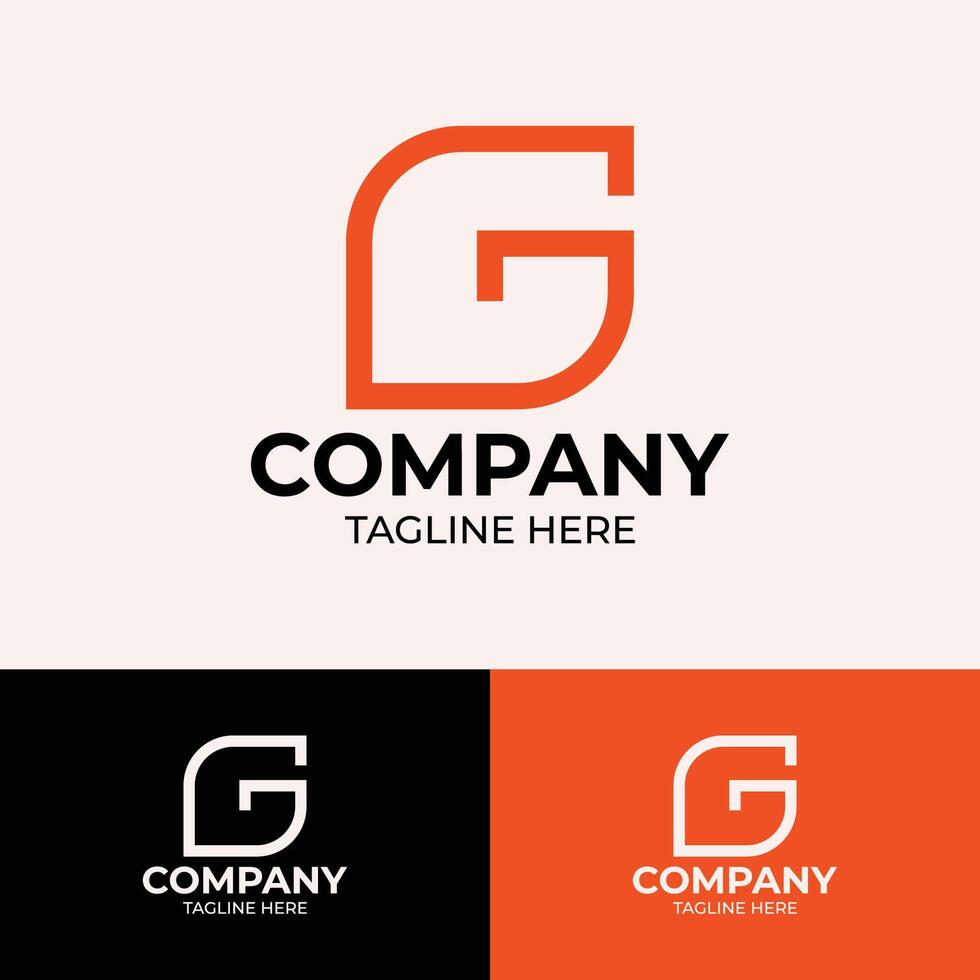 g brief eerste minimalistische logo ontwerp sjabloon, modern bedrijf logo, oranje g brief Mark icoon vector