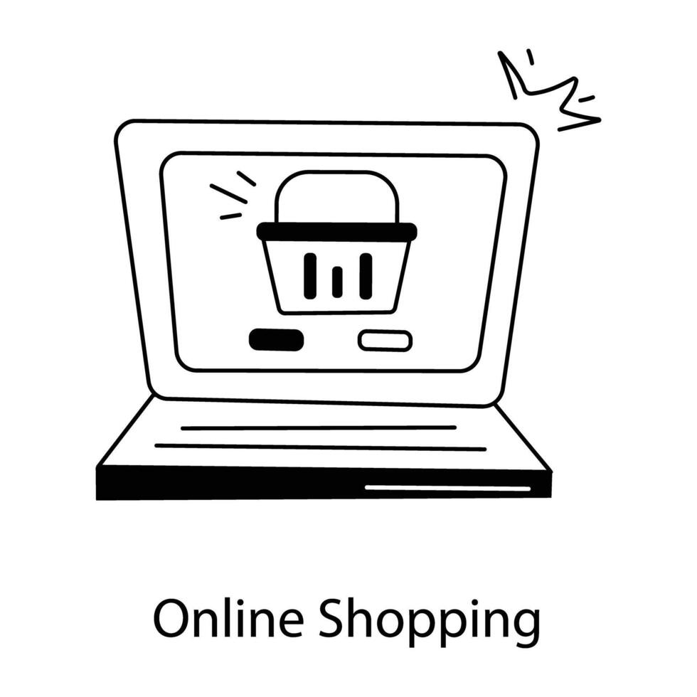 trendy online winkelen vector