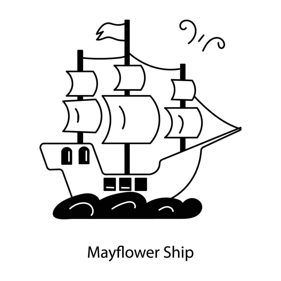 modieus mayflower schip vector