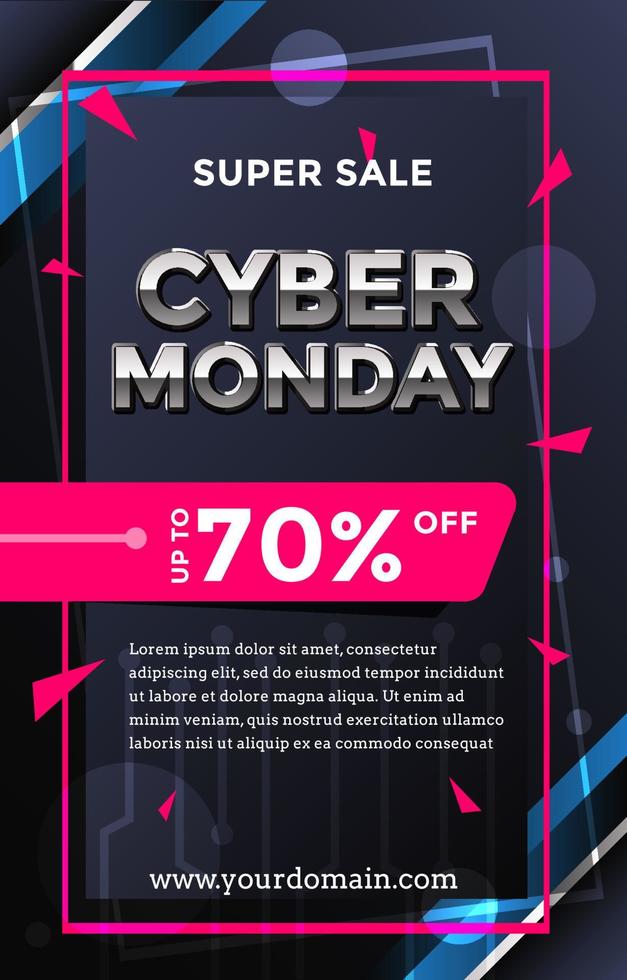 cyber maandag verkoop poster concept vector