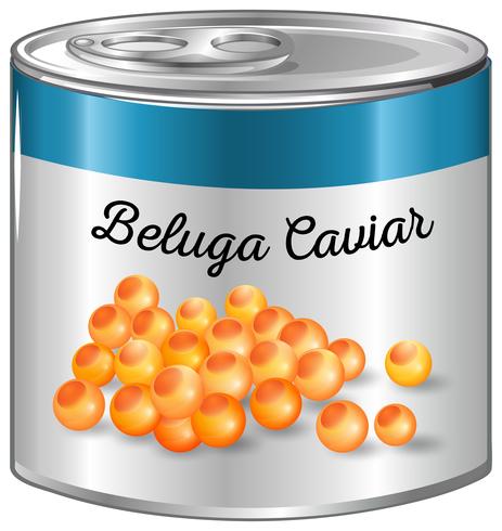 Beluga kaviaar in aluminium blik vector