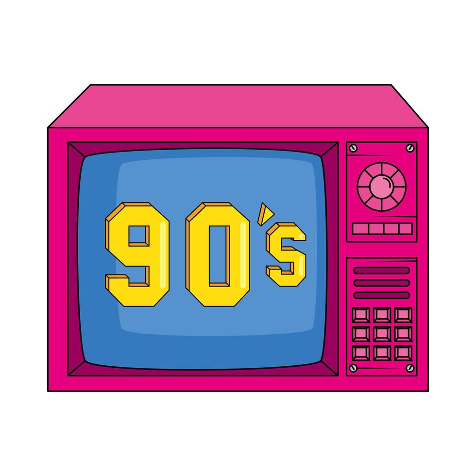 tv jaren negentig retro stijl geïsoleerd pictogram vector