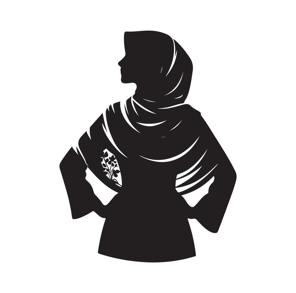 hijab stijl mode staand illustratie ontwerp vector