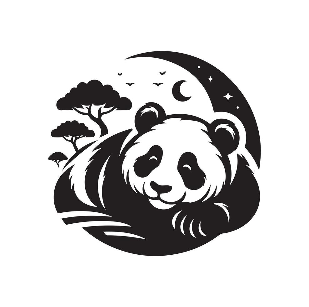 panda illustratie ontwerp silhouet stijl vector