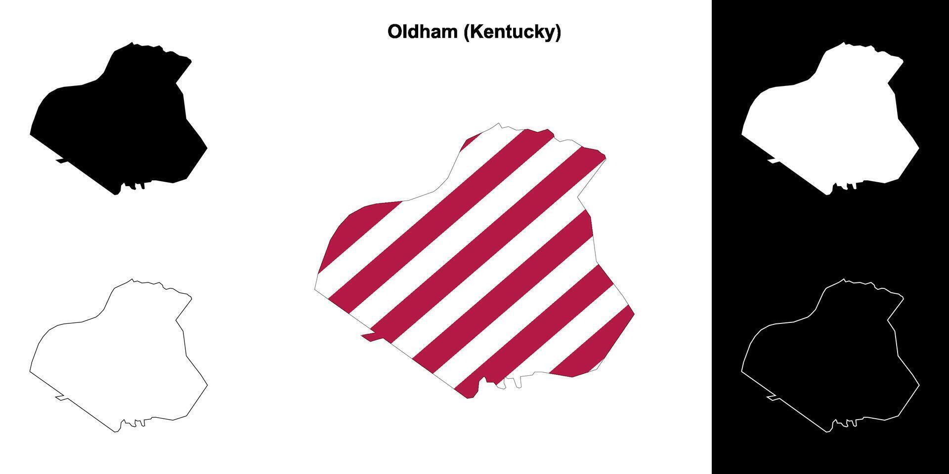 Oldham district, Kentucky schets kaart reeks vector