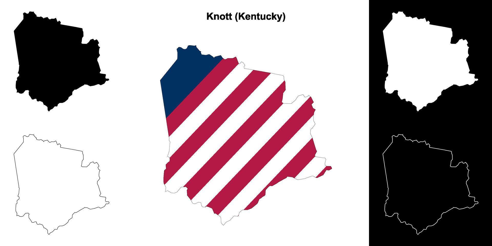 knoop district, Kentucky schets kaart reeks vector