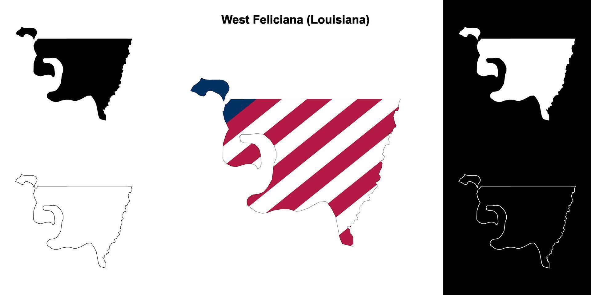 west feliciana parochie, Louisiana schets kaart reeks vector