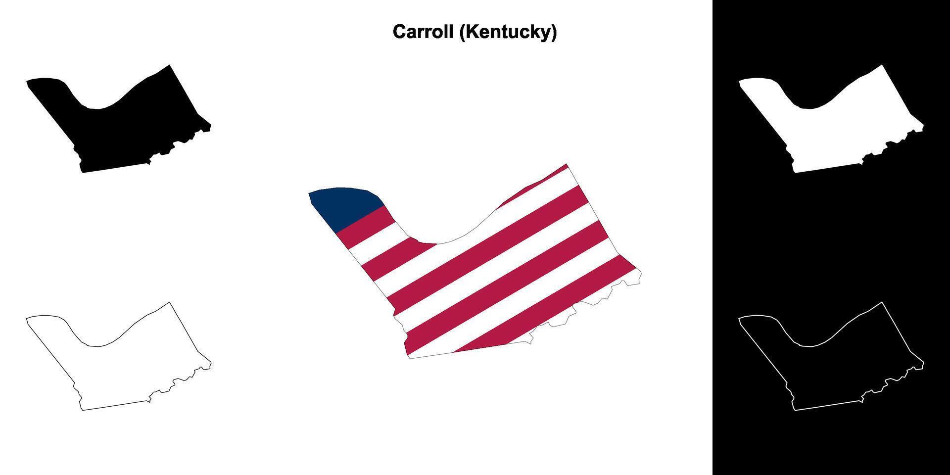 carroll district, Kentucky schets kaart reeks vector