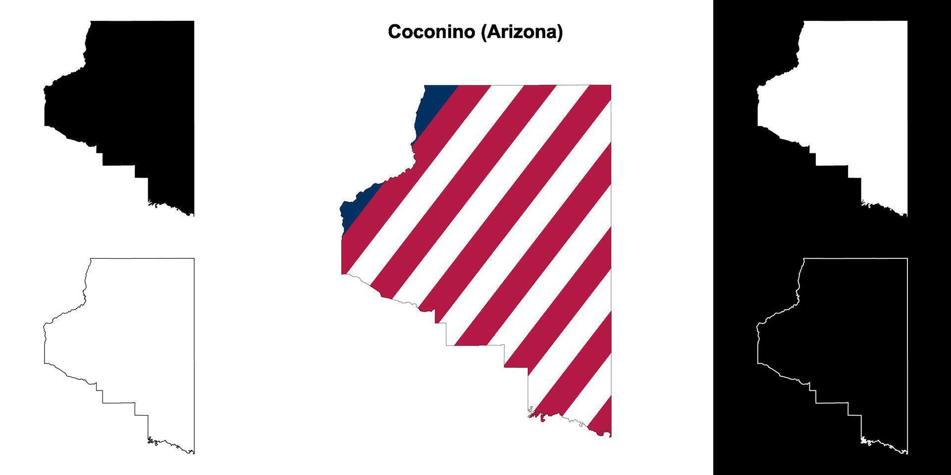 coconino district, Arizona schets kaart reeks vector