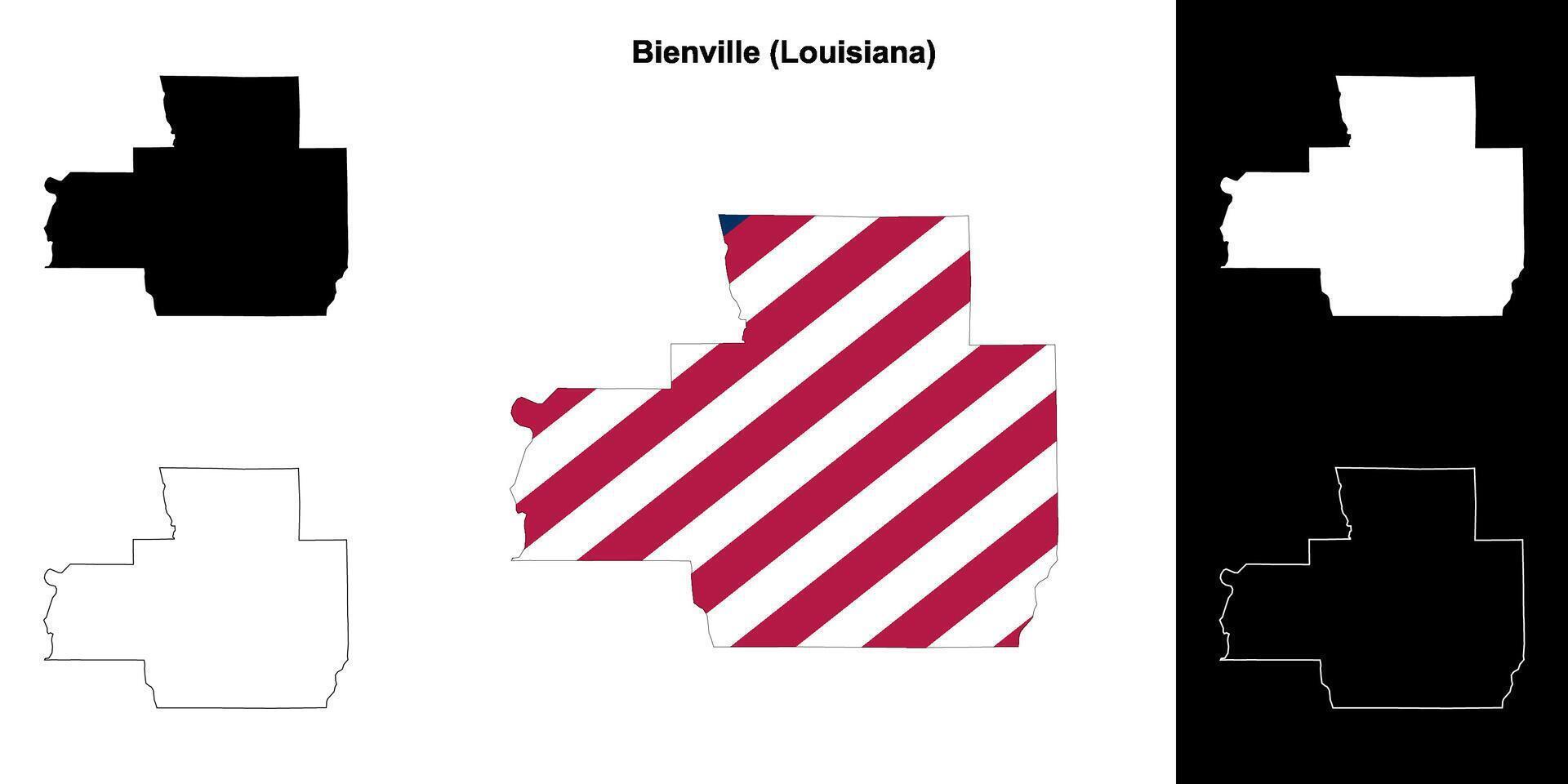 bienville parochie, Louisiana schets kaart reeks vector