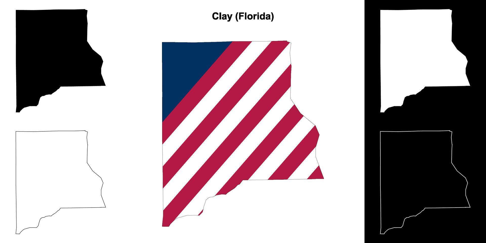 klei district, Florida schets kaart reeks vector