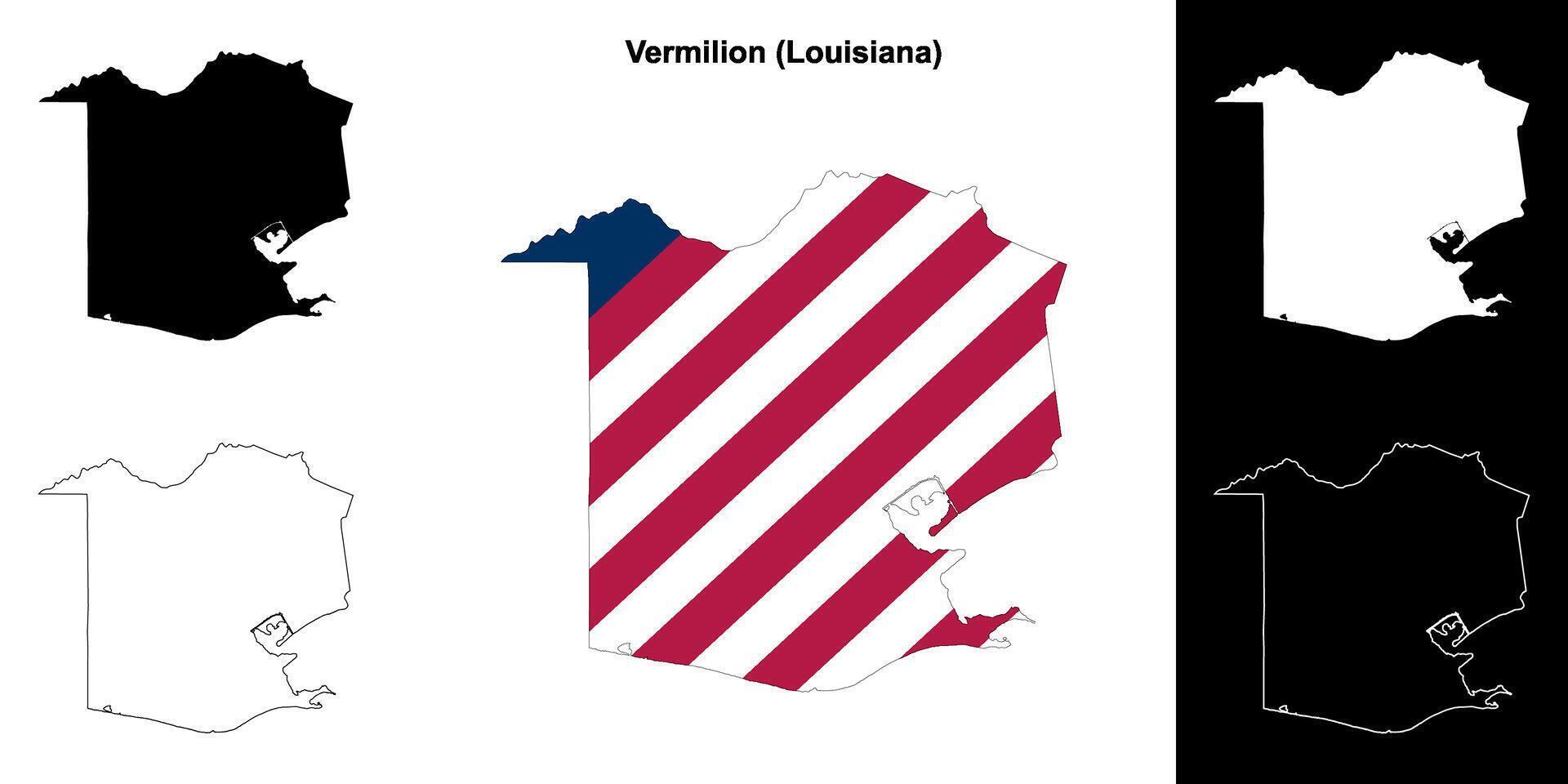 vermiljoen parochie, Louisiana schets kaart reeks vector