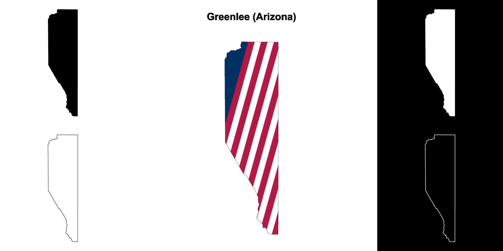 groenlee district, Arizona schets kaart reeks vector