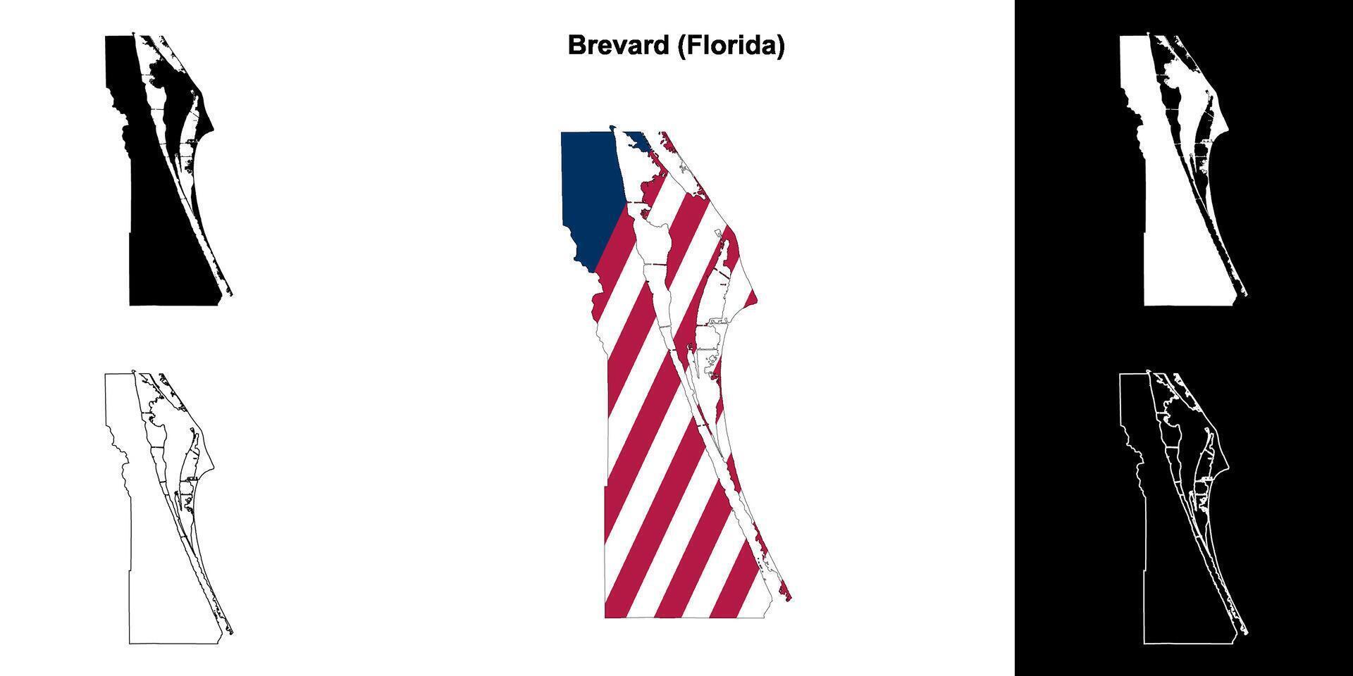 brevard district, Florida schets kaart reeks vector