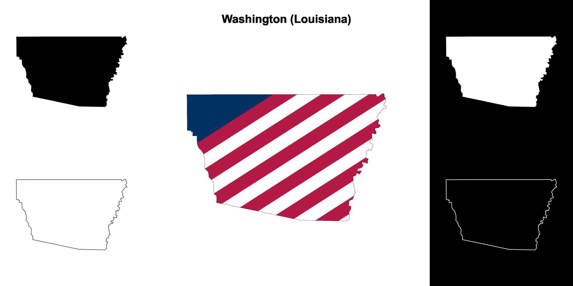 Washington parochie, Louisiana schets kaart reeks vector