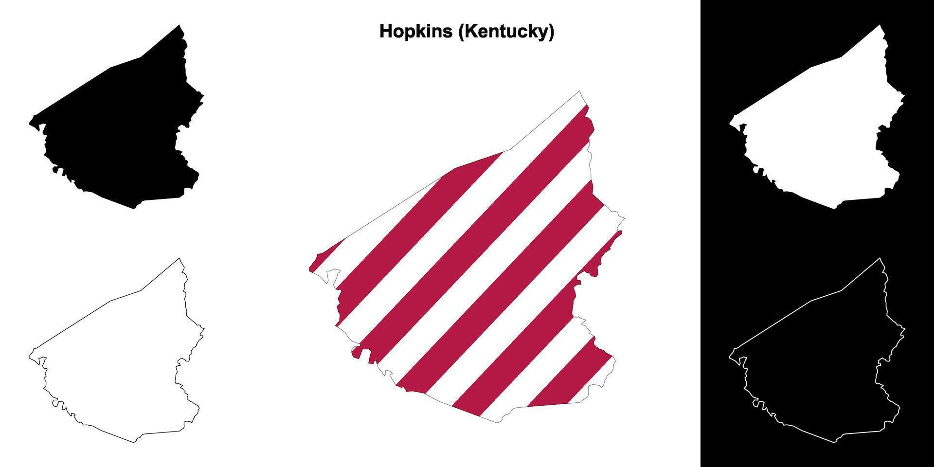 hopkins district, Kentucky schets kaart reeks vector
